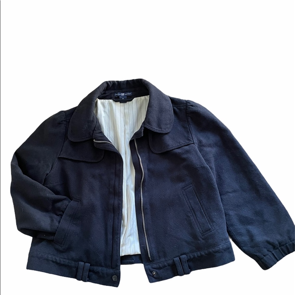 GAP Navy Blue Crop Lined Jacket